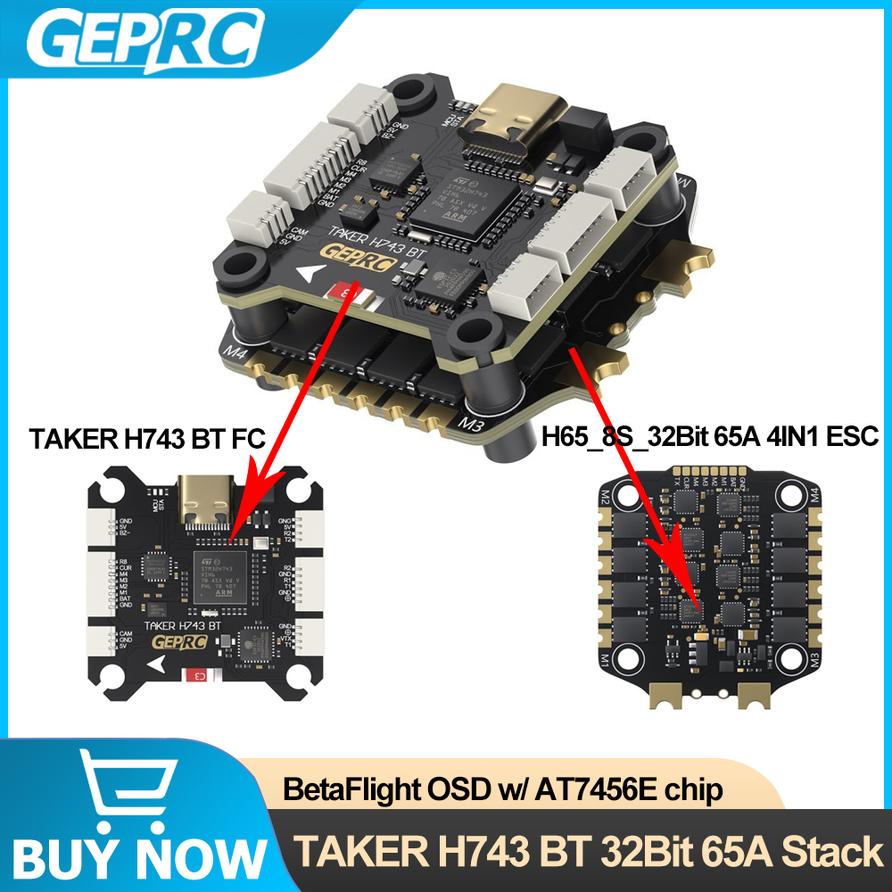 GEPRC TAKER H743 BT 32Bit 65A  - đánh giá và giá Fpv Drone Flight Controller